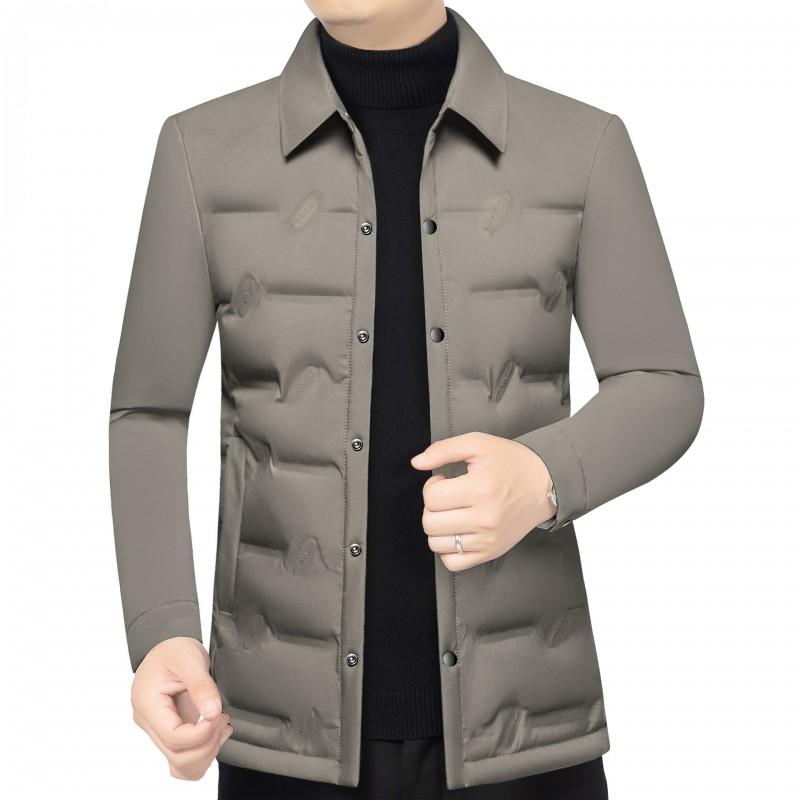 Mens Short Down Jacket Winter Warm Slim Fit Casual Outerwear Middle-Aged Men