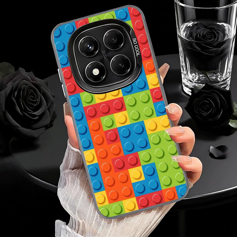 Fashion Building Blocks Pattern Soft Phone Case for Xiaomi Redmi Note 13 14 15 Pro Plus 12S 12 11S 11 11T 10S 10 Shockproof Cove