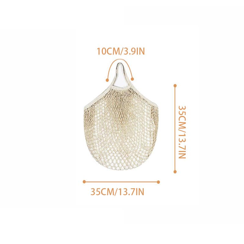 

Handheld foldable shopping Cotton mesh bag , reusable fruit mesh bag, Woven mesh pocket hollowed out kitchen storage
