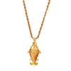 Gold-Plated Double Water Ripple Necklace with Goldfish Pendant - Popular Non-Fading Eastern Jewelry