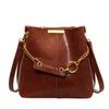 Large Capacity Retro Bag Women's Chain Shoulder Bag Fashionable and Simple Portable Bucket Bag Portable Bucket Type
