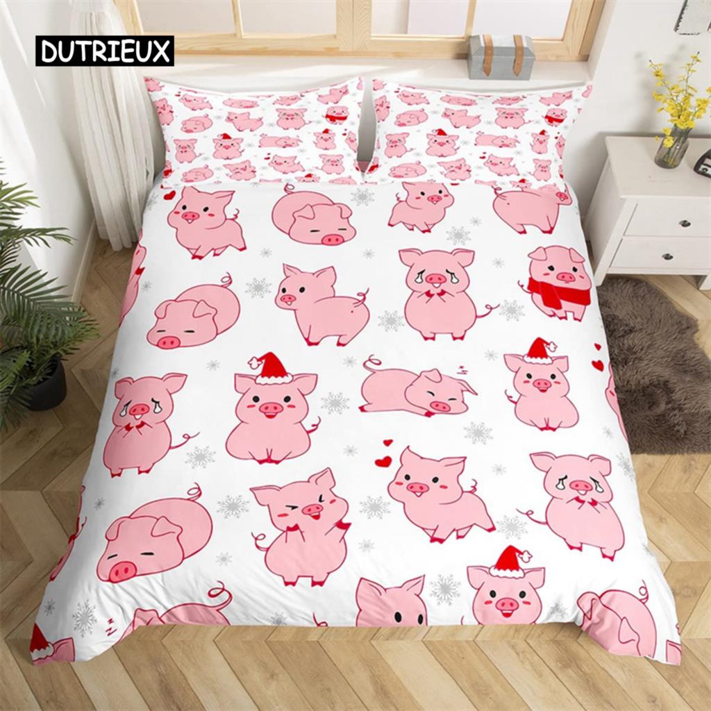 Cartoon Animal Duvet Cover Twin King Cute Cat Bedding Set Microfiber Paw Butterfly Floral Comforter Cover For Kids Girl Bedroom