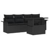 VidaXL Ensemble de canapés de jardin 5 pièces avec coussins Noir Poly Rattan 3348189