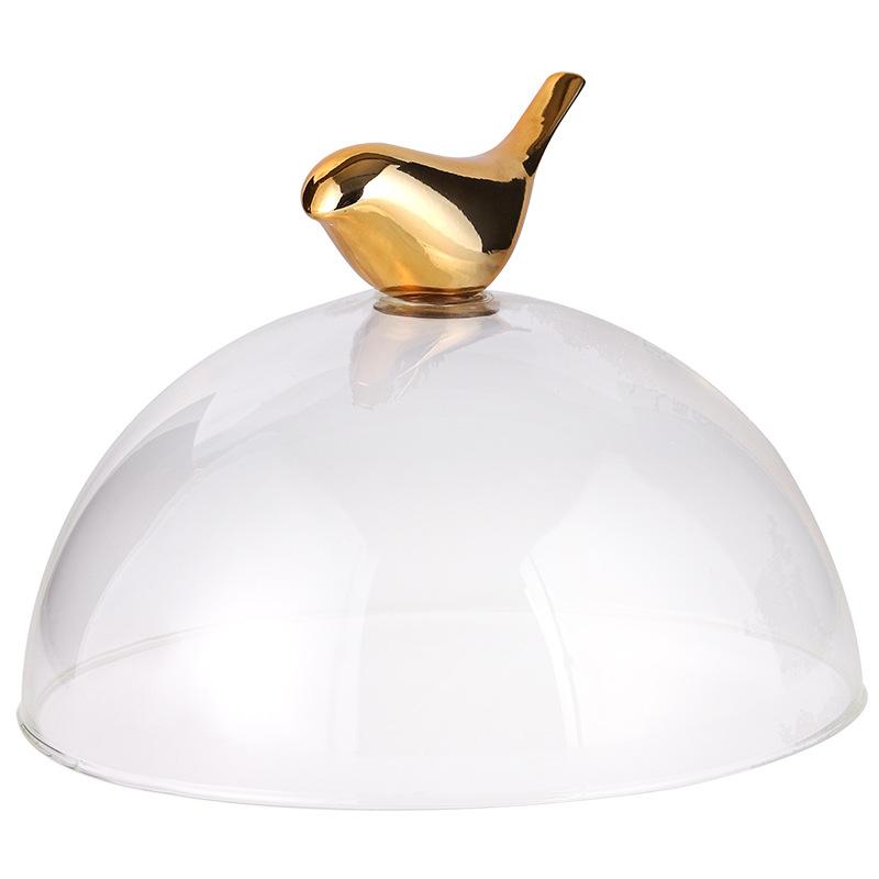 

Nordic Light Роскошная птица Стеклянная крышка Украшения Дисплей Украшения Модель Номер Отель Рабочий стол Фруктовая тарелка Украшения Пылезащитный чехол Bird glass cover M98456