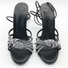 2023 Strappy Rhinestone Stiletto High Heel Mules - Elegant Backless Party Shoes for Women