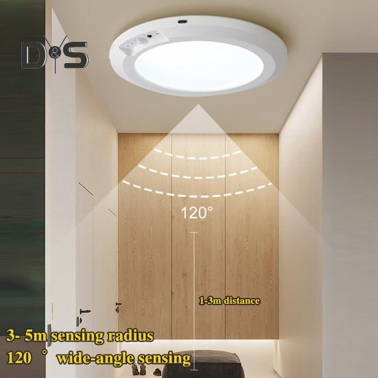Motion Sensor Ceiling Light with Remote Control 3 Color Temperatures Dimmable Easy To Install Magnetic Wireless Ceiling Light