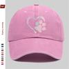 pc Gradient Hot Drilled Heart Dog Paw Print Baseball Cap Casual Design Decorative Hat Comfortable Lightweight Headwear Adjus