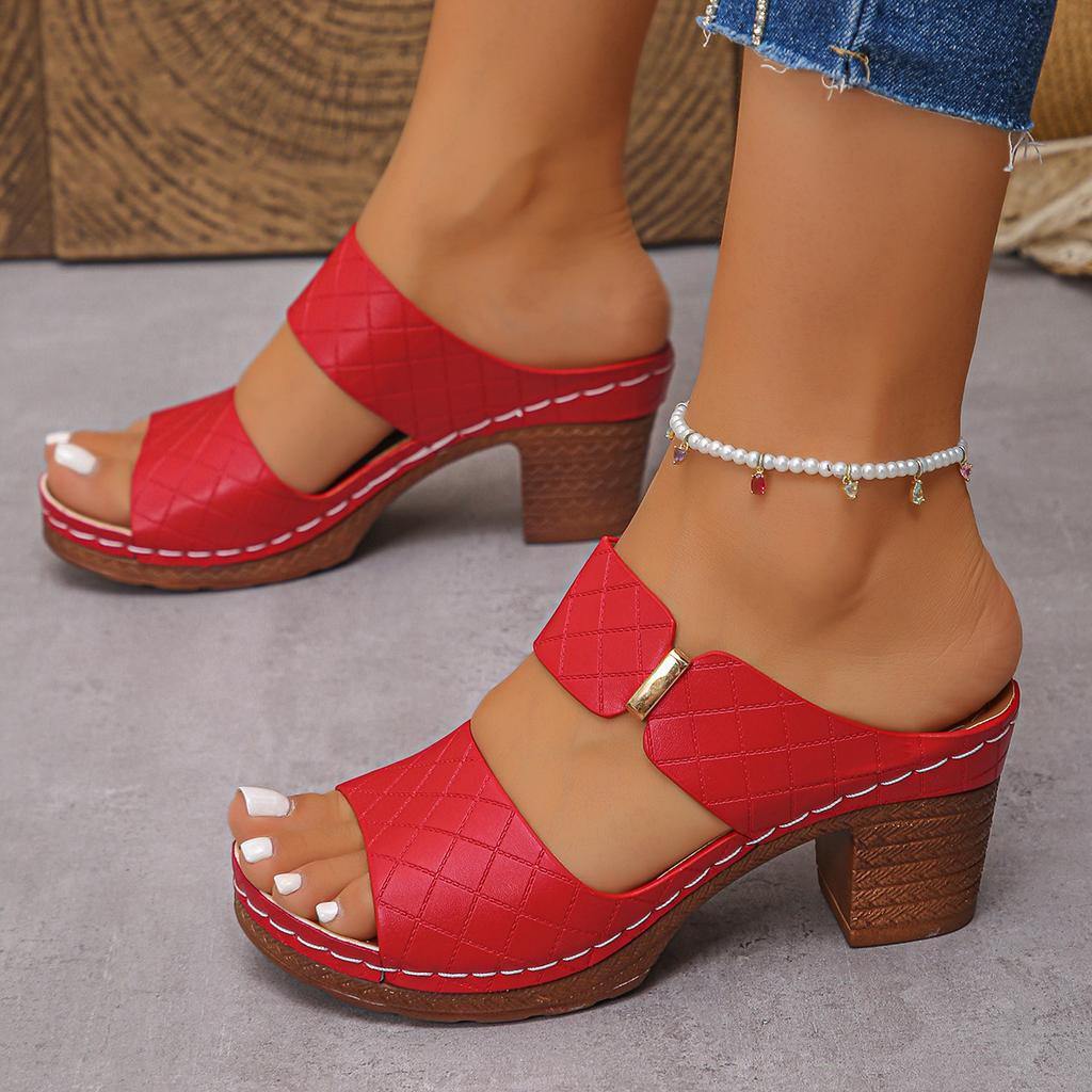 Plus Size 36-43 Shoes for Women Summer Lightweight High Heels Sandals Open Toe Slippers Female Casual Slipper Women