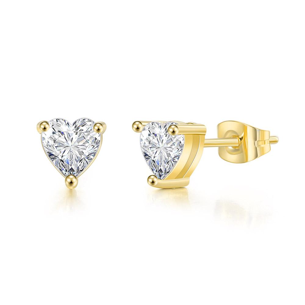 

ZHOUYANG Piercing Women s Earrings Man Vintage Simple Geometry Round Zircon Gold Color Stud Ear Rings Accessories Jewelry E035 SIZE 8mm