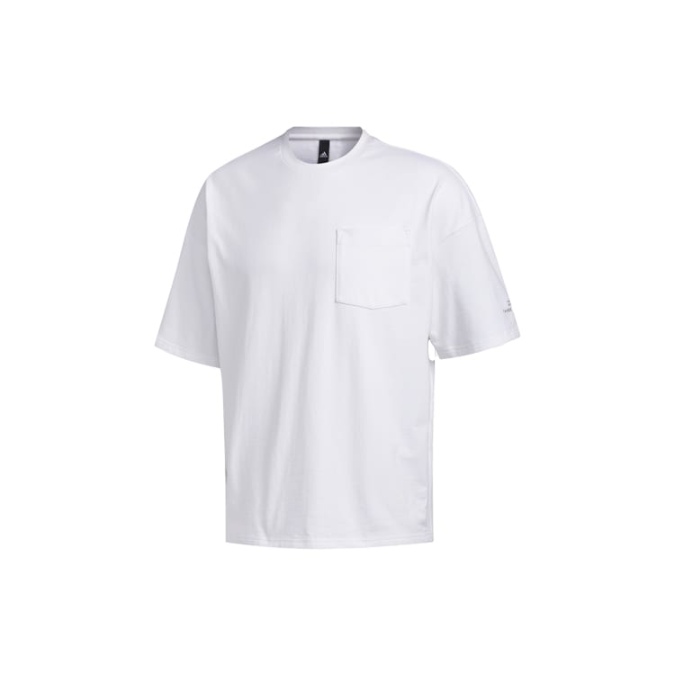 adidas T Shirts Men's White Crew Neck Moderate Straight Fit GC9948