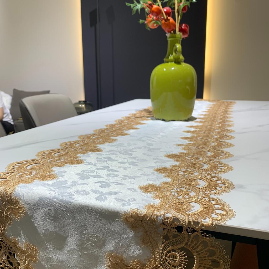 New Lace Table Flag Dining Table Bedside Table Decorative Jacquard Fabric American Household Long Dining Table Cloth