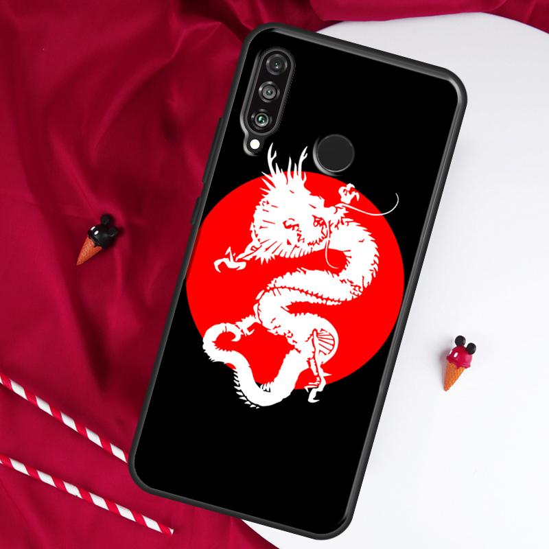 Japanese Dragon Style For Huawei Nova Y61 Y70 Y90 Y60 Y72 Y91 12s 12i 11i 7i 8i 9 10 SE P60 Pro P30 P40 Lite Case