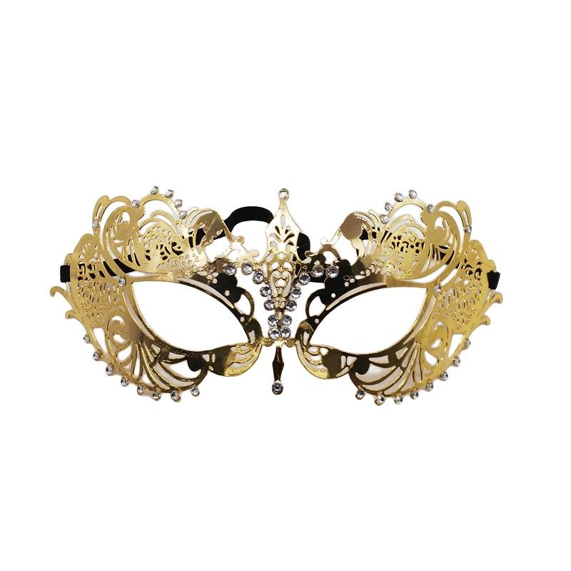 

Elegant Metal Diamond Mask Masquerade Couple Halloween Party Accessory Women Style B