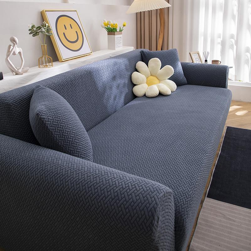 Jacquard Adjustable Elastic Sofa Cover Armchair Protector Corner L Shape Stretch Thick Slipcovers Couch Covers 1/2/3/4/5 Seater