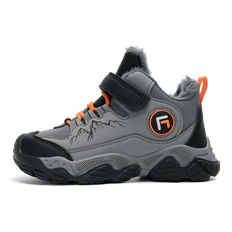 Boys' Fleece-Lined Winter Hiking Shoes – Warm, Non-Slip Sports Footwear for Kids