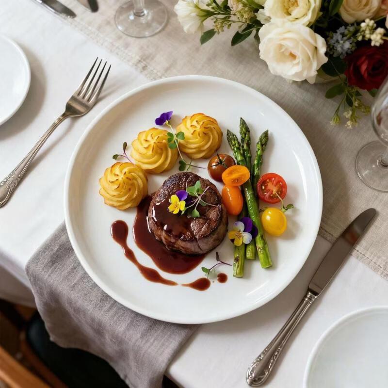 Zhishi 8.25" Aesthetic Ceramic Low-Rim Dinner Plates, 5-Pack