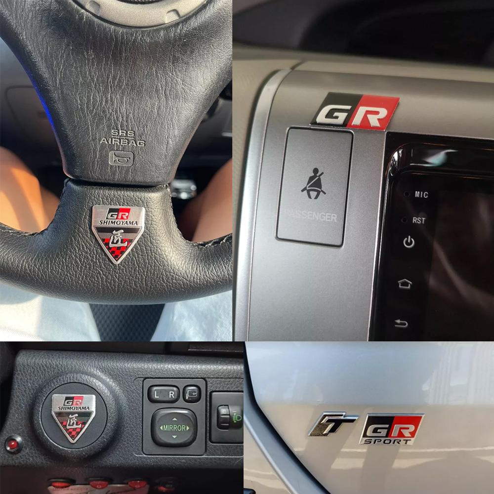 3D Aluminium Car Stickers Accessories Auto Body Tail Emblem Decals For Toyota Yaris Corolla Rav4 GR Logo GAZOO Racing GRSPORT