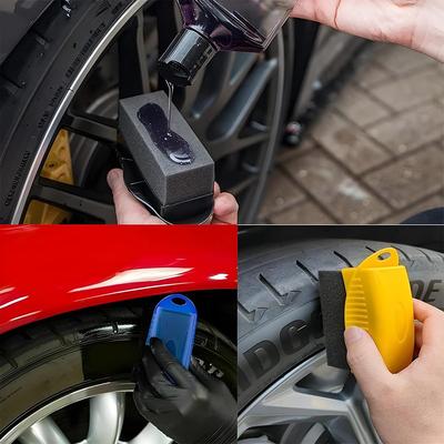 Car Wheel Polishing Waxing Sponge Brush Tire Cleaning Foam Sponge Pad Tyre Polish Detail Wash Wiper Cleaner Tool Car Accessories