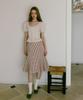 Green Butter Flare Stripe Skirt (Red)