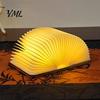 Wooden Bedside Lamp Portable LED Book Light, Magnetic Foldable Night with Stepless Dimming, Decorative Light USB Rechargeable Warm Ambient for Bedroom