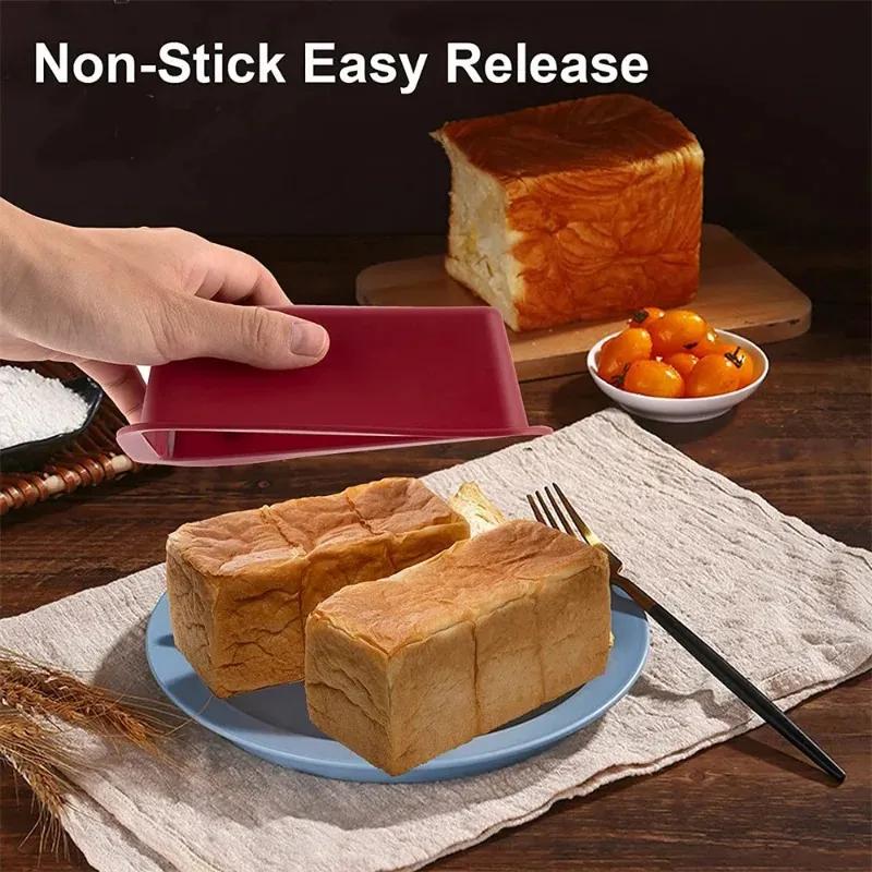 2024 Silicone Baking Molds NonStick Rectangle Cake Pans Mini Loaf Pan Easy Release Bread Toast Mould Kitchen Accessories Pastry Tool - for