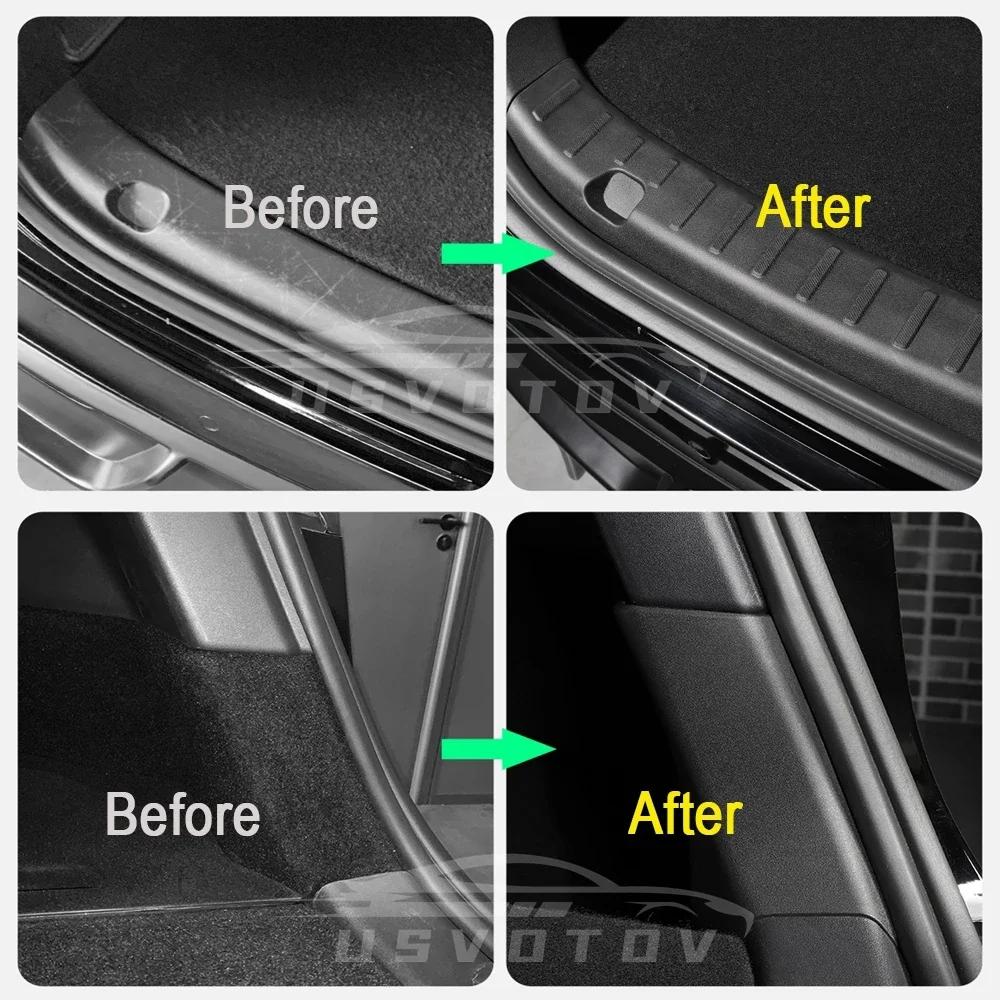 Pad Accessories Trunk Protector Guard For Tesla Model Y Anti-Scratch Mat Rear Cargo Threshold Sill Cover Bumper ABS