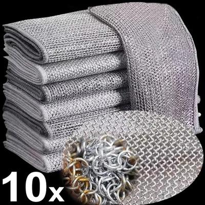 20 cm Stahldraht-Geschirrtücher, doppelschichtige Antihaft-Öl-Eisen-Geschirrtücher, Küchen-Pfannen-Topf-Gerichte, Reinigungslappen, Napery-Geschirrtuch-Lappen