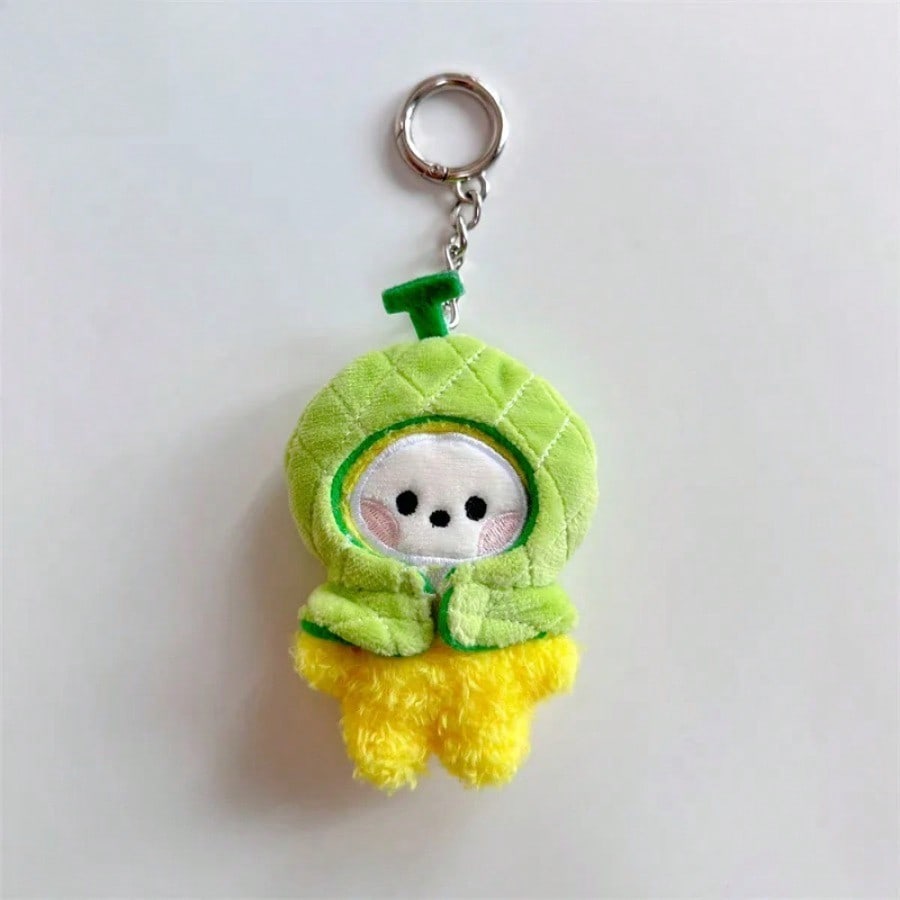 LINE FRIENDS BT21 Anime Kpop und Cartoon-Thema 9cm Mini-Plüsch Perfekte Schlüsselanhänger und Rucksackanhänger Cartoon-Frucht-Serie