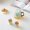 Jiangshan Glass Kuaike Cup, one pot and two cups of portable teacups, office tea separation cup gift box set