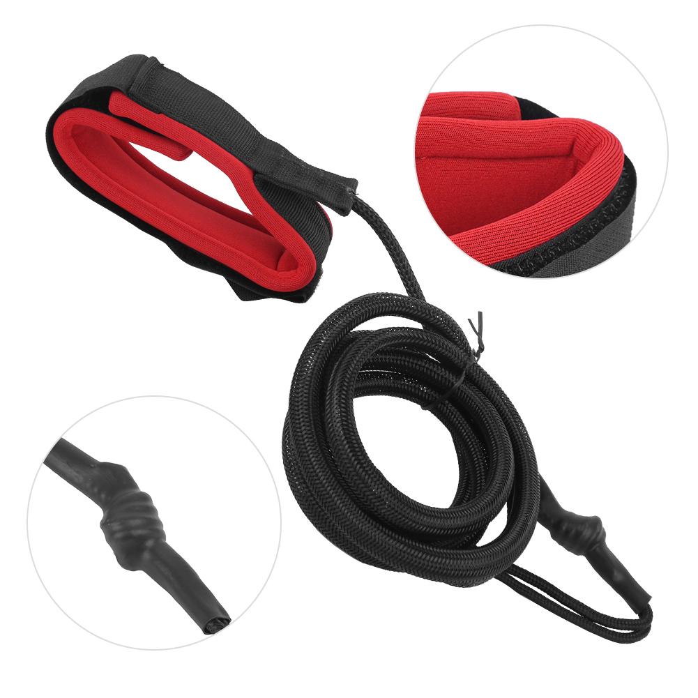 Surfing Kayak Leash Rope Boat Safety Paddle Hand Rope for Surfboard Surfing AccessoriesBlack Red