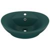 VidaXL Lavabo Ovale à Trop-plein Vasque à Poser de Toilette Lave-mains de Salle de Bain Salle Cosmétique Intérieur Vert 146937