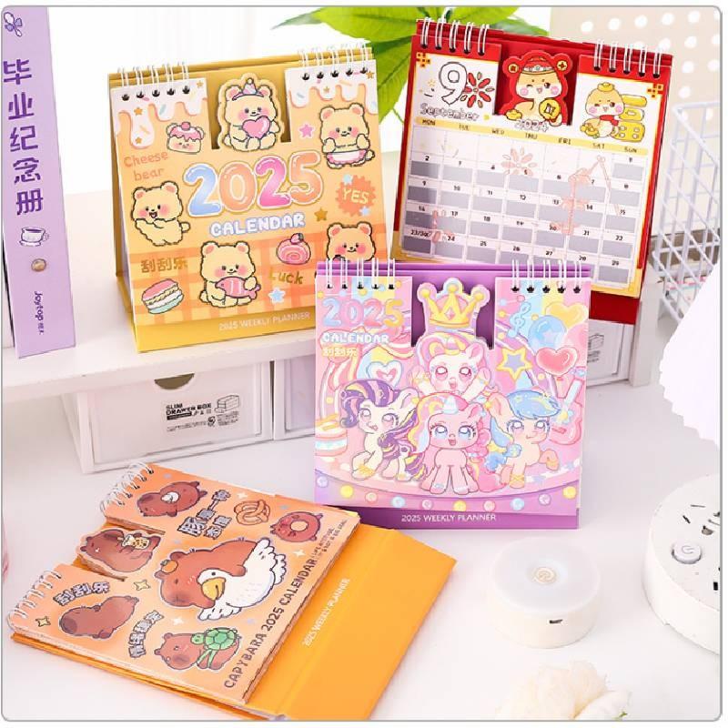 Scratch 2025 Off Calendar Cartoon Cute Tabletop Decoration Student Calendar