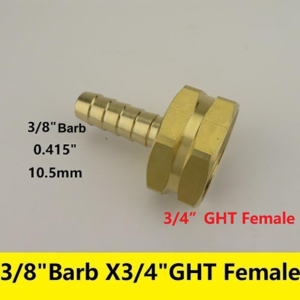 3/4" GHT Brass Barb Fitting 3/8" 1/2"  5/8" 3/4"  Barb Barb Fitting Connector  Car Washin