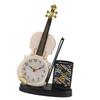Violin Alarm Clock Retro Fashion Pencil Sharpener Function Table Alarm Clock Violin Shape Novelty Bedside Clock for Music Lovers