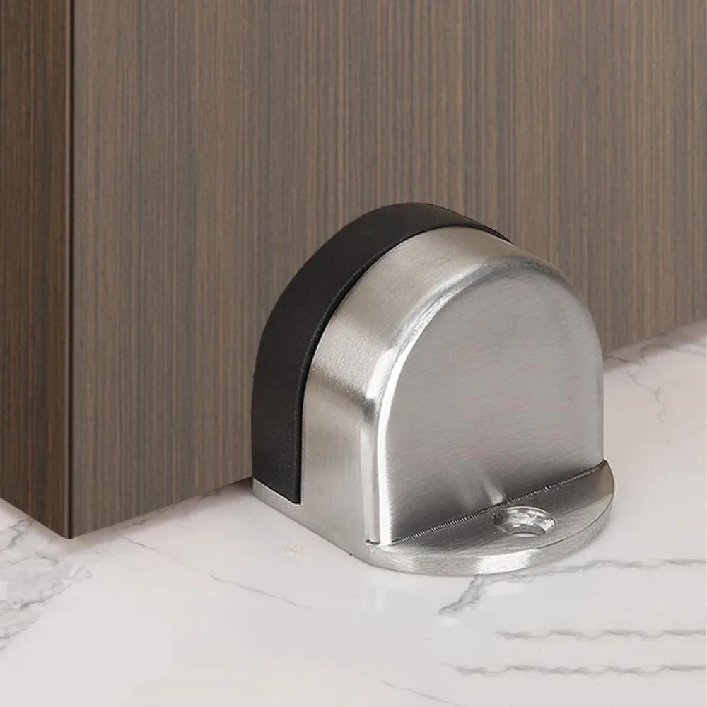 New Stainless Steel Door Stopper Non Punching Anti-collision Door Suction Nail-free Hardware Door Holder Furniture