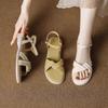 Flat beach Roman sandals  versatile for wearing outside 2025 new retro women's shoes