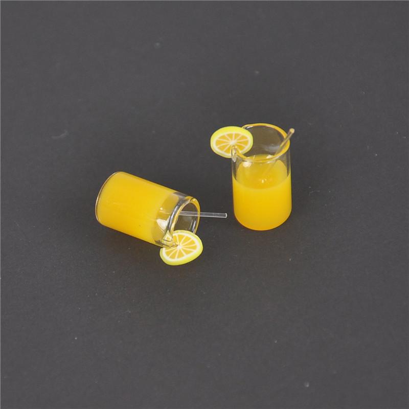 2X Mini Lemon Water Cup Dollhouse Accessories Toy Mini Decor Gift 1:12
