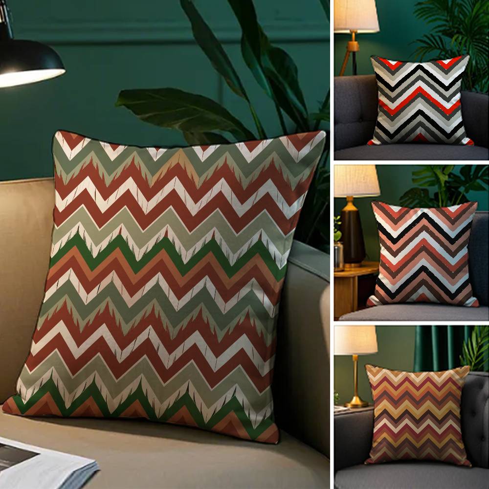 Abstract Pattern Pillow Case Plush Fabric Soft Pillowcase Double Sided Print Sofa Cushion Cover Throw