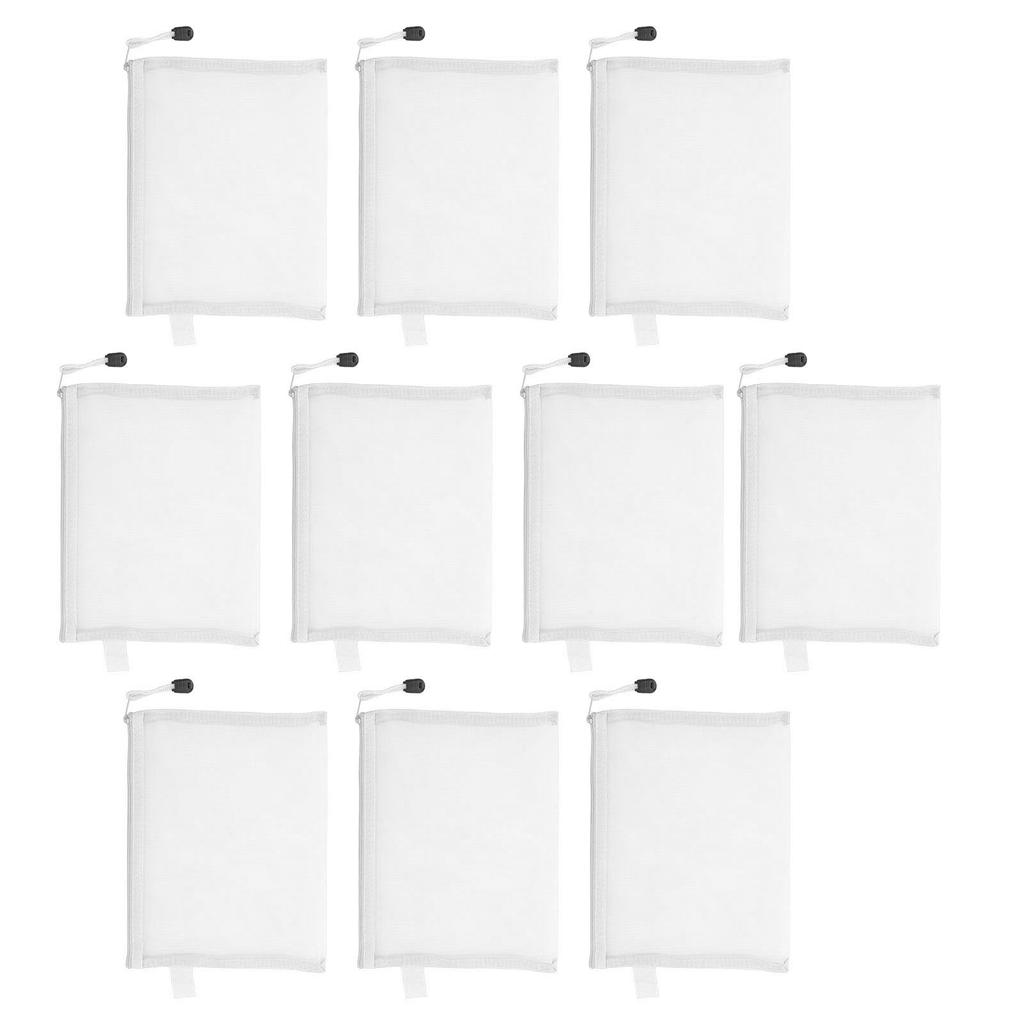 10PCS Zipper Documents Pouch Waterproof Tear Resistant A5 Paper Size Document Organizer Bag