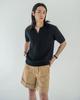 DEVERRMAN Open Collar Fisherman Short Sleeve Knit (Black)