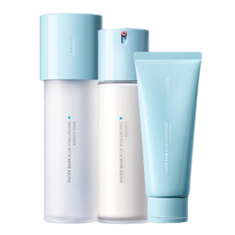 Laneige Water Bank Blue Hyaluronic Toner & Emulsion & Cleanser Set Hyaluronic Toner 160ml+Emulsion120ml+Cleansing150g
