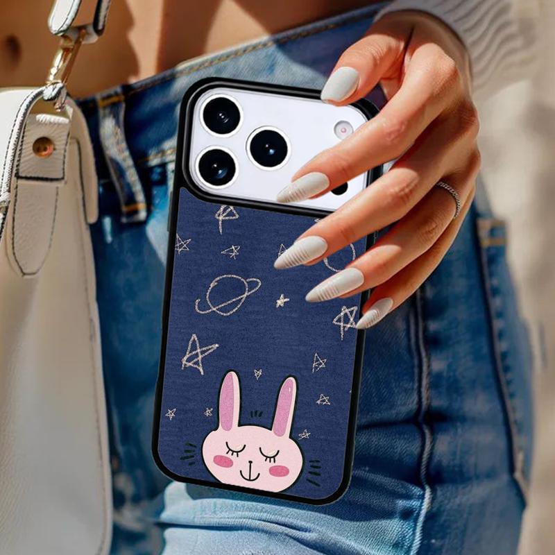 

Rabbit Bunny Pattern Phone Case For iPhone 17 Air 14 15 13 12 Max Cover For Apple 16e 11 Pro Max Plus Coque iPhone 13