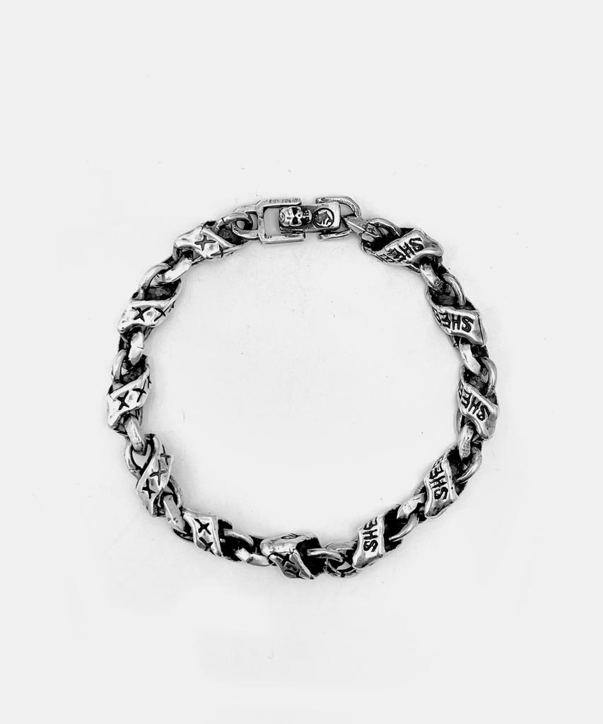 Sheen666 Banner Link Silver Bracelet Big