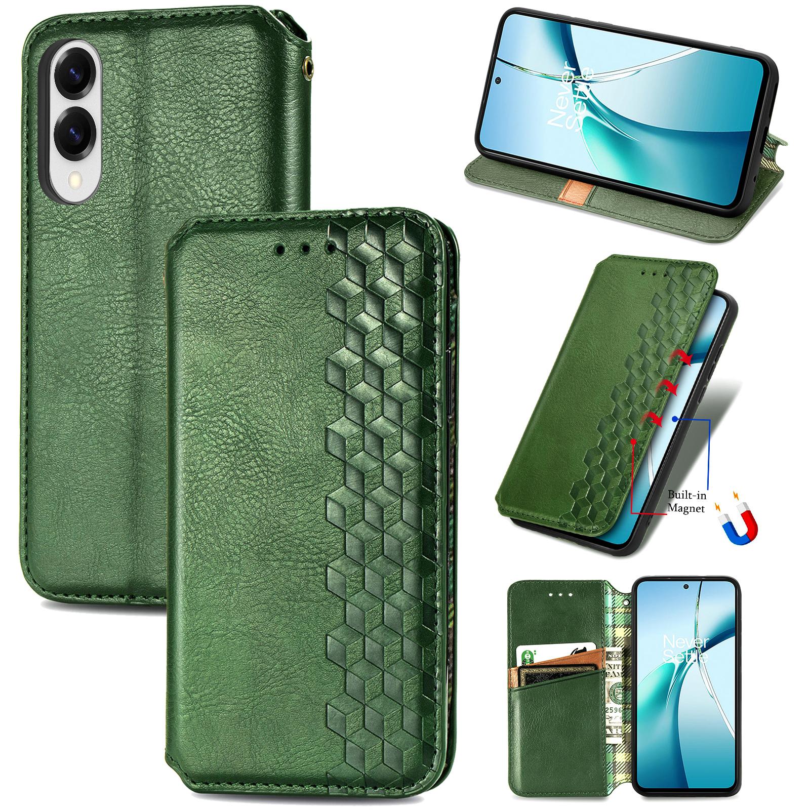 Чехол-кошелек с ромбовидным тиснением из ПУ-кожи для Samsung Galaxy S25 Edge F