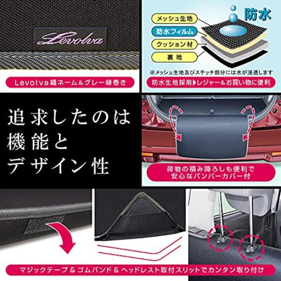 Levolva Luggage Cover Compatible with Suzuki MAD7S Solio Mitsubishi MBD7S Delica D2 Waterproof and Luggage Mat with Bumper Cover Trunk Floor - MA27S,