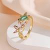 European and American Popular Bird Ring, Female Personality, Fashion, Pink, Emerald Colored Rings