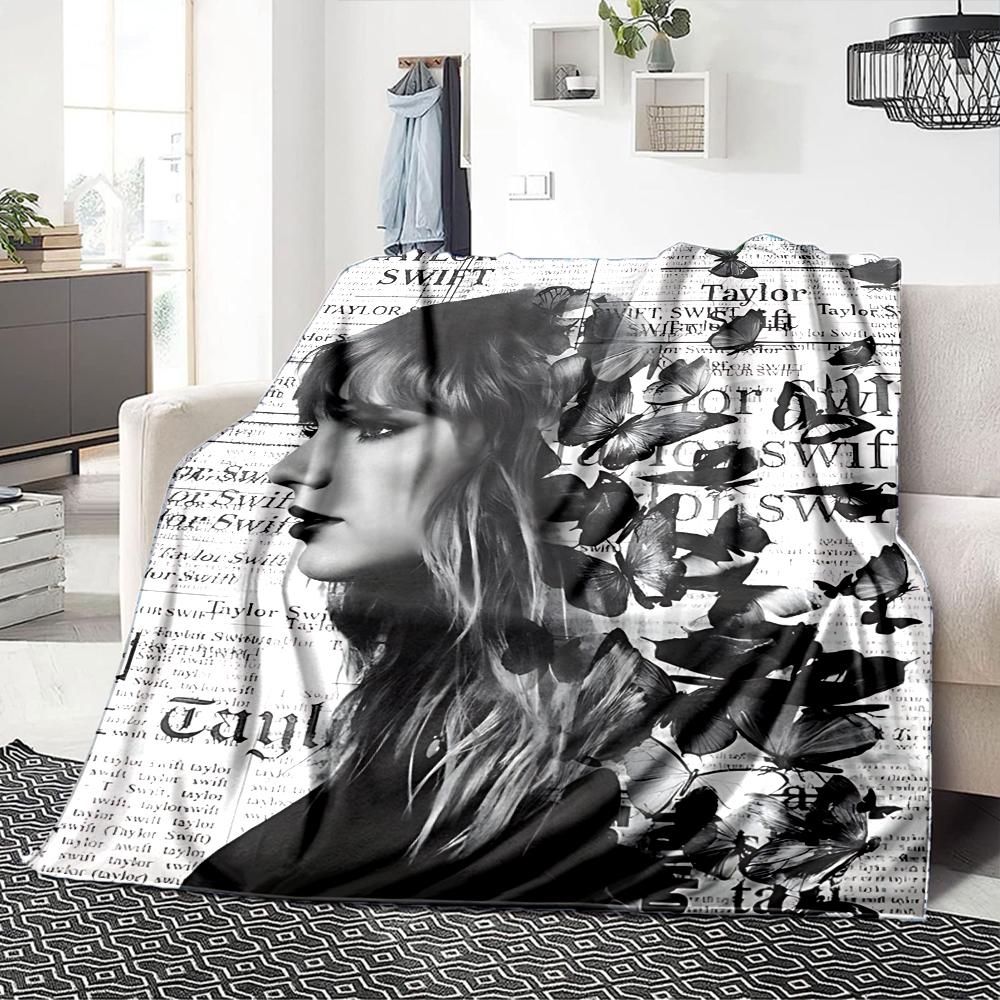 Taylor Swift Butterfly Collage Blanket Soft Throw Blanket For Home Bedroom Bed Sofa Travel Office Solid Christmas Blanket
