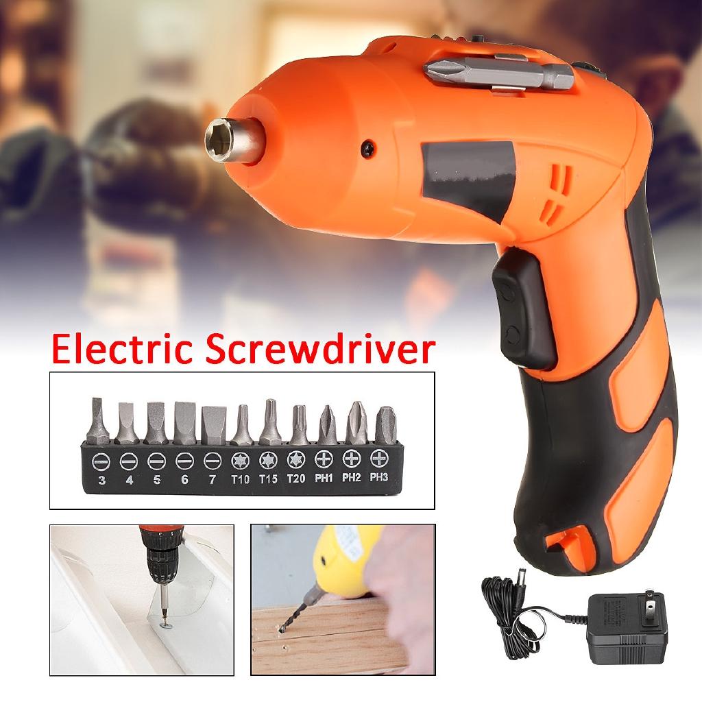 Cordless Electric Screwdriver Mini Household Multifuntion Rechargeable Li-ion Screwdriver With 11 Screws 110V