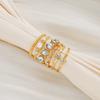 6Pcs Boho Gold Color Crystal Imitation Pearl Rings for Women Geometric Narrow Face Finger Rings Sets Fashion Daily Wear Jewelry