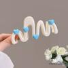 Women'S Solid Color Blue Elegant Simple Love Wave Large Hair Claw Clip for Daily Hair Organization, Sweet Style, Best Gift
